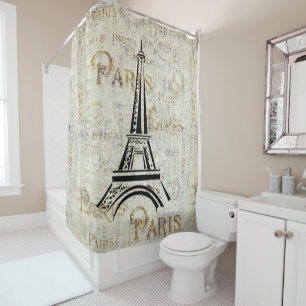 Rideaux De Douche Tour Eiffel Paris France Carte postale Vintage Des