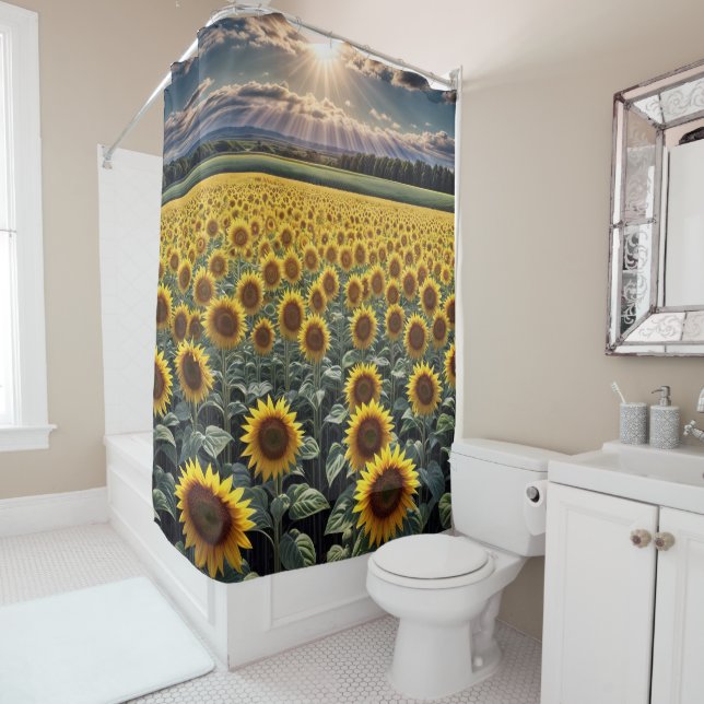 Rideaux De Douche Tournesol (En situation)