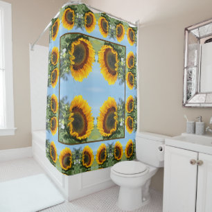 Rideaux De Douche Tournesol Au Soleil Fleur Abstraite Art