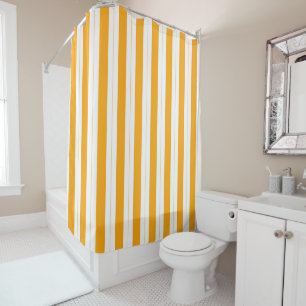 Rideaux De Douche Tournesol Orange Jaune Rayé