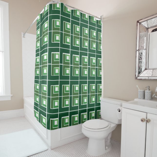 Rideaux De Douche Tourvy Topsy vert (En situation)