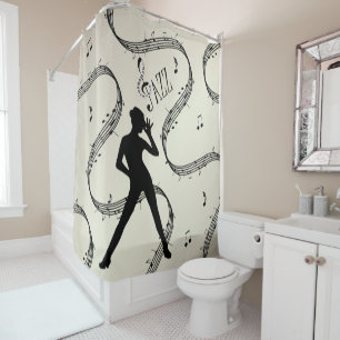 Rideaux De Douche Tout ce Jazz Dance Golden Music Design