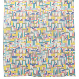 Rideaux De Douche Toy construction bloc gens animaux animaux chats c