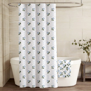 Rideaux De Douche Trellis d'hortensia bleu