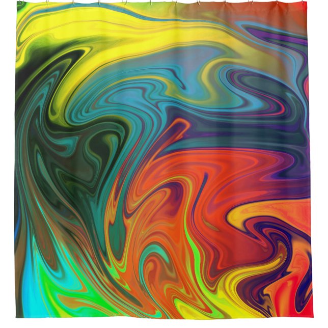 Rideaux De Douche Trendy neon orange red blue yellow green Abstract  (Devant)