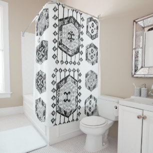 Rideaux De Douche Triangle noir et blanc