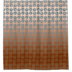 Rideaux De Douche Triangle Ombre Rust Turquoise Primitif Tronqué Py