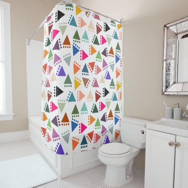 Rideaux De Douche Triangles Boho Plus Gros (En situation)