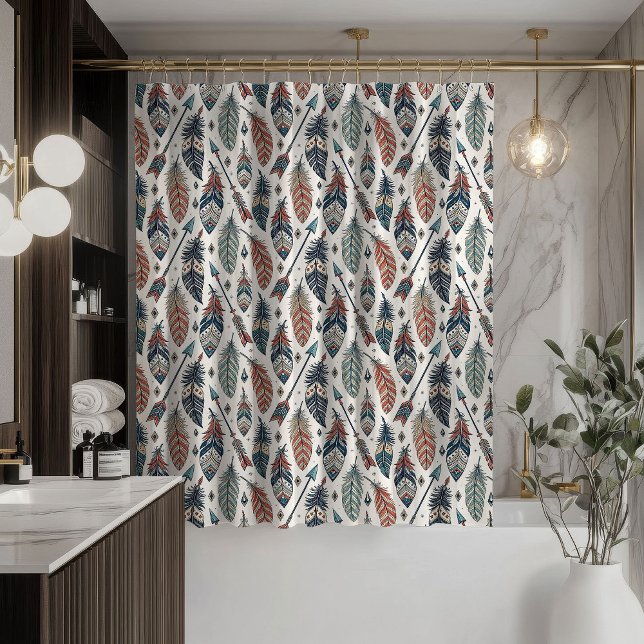 Rideaux De Douche Tribal Arrows Curtain Rustic Ethnic Bath Accent (Tribal Arrows Curtain Rustic Ethnic Bath Accent)