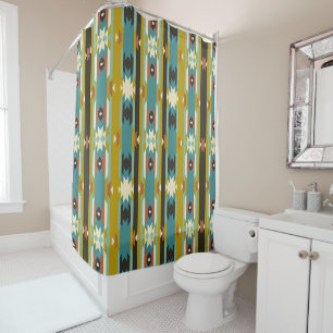 Rideaux De Douche Tribal Aztec moderne géométrique Motif sans coutur