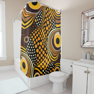 Rideaux De Douche Tribal Ethnic Africain Motif Golds Brown Abstraits