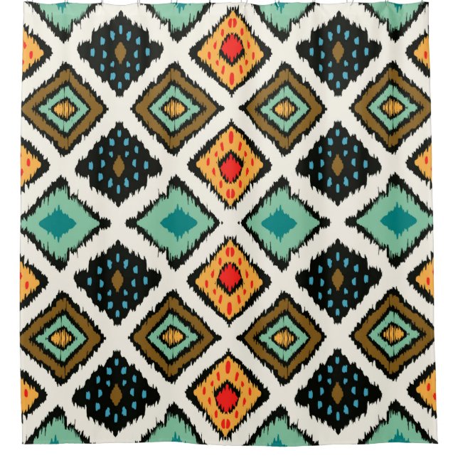 Rideaux De Douche Tribal ethnique sans couture motif rayé dans aztec (Devant)