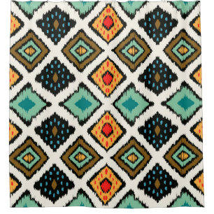 Rideaux De Douche Tribal ethnique sans couture motif rayé dans aztec