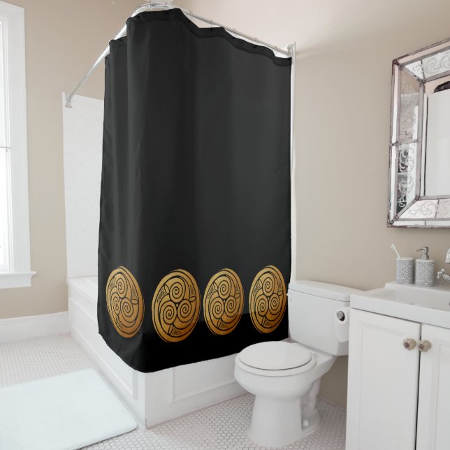 Rideaux De Douche Triple Celtic Knot Swirl Mandala  (En situation)
