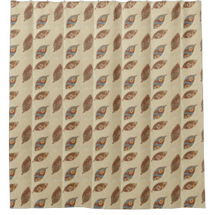 Rideaux De Douche Trois Feuilles sur l'Arrière - plan Texture Linen