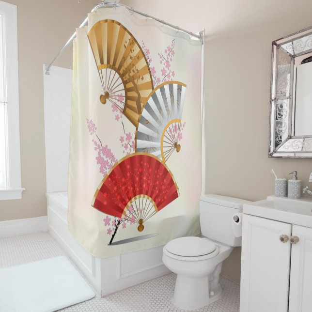 Rideaux De Douche Trois ventilateurs de printemps (En situation)