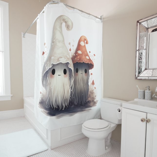 Rideaux De Douche Trolls des champignons de Kawaii (En situation)