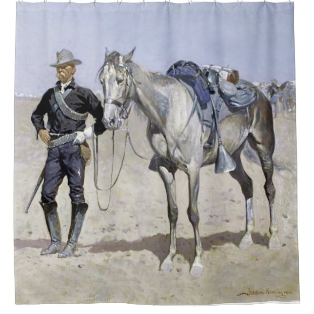 Rideaux De Douche Trooper des Plaines par Frederic Remington (Devant)