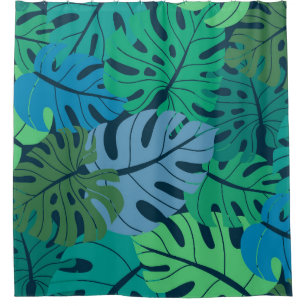 Rideaux De Douche Tropical Jungle Palm Motif sans couture