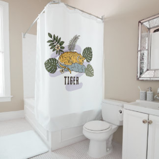 Rideaux De Douche Tropical Tiger Rest