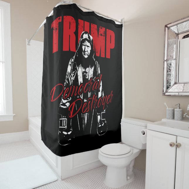 Rideaux De Douche Trump, le démocrate, l'Humour de conception graphi (En situation)