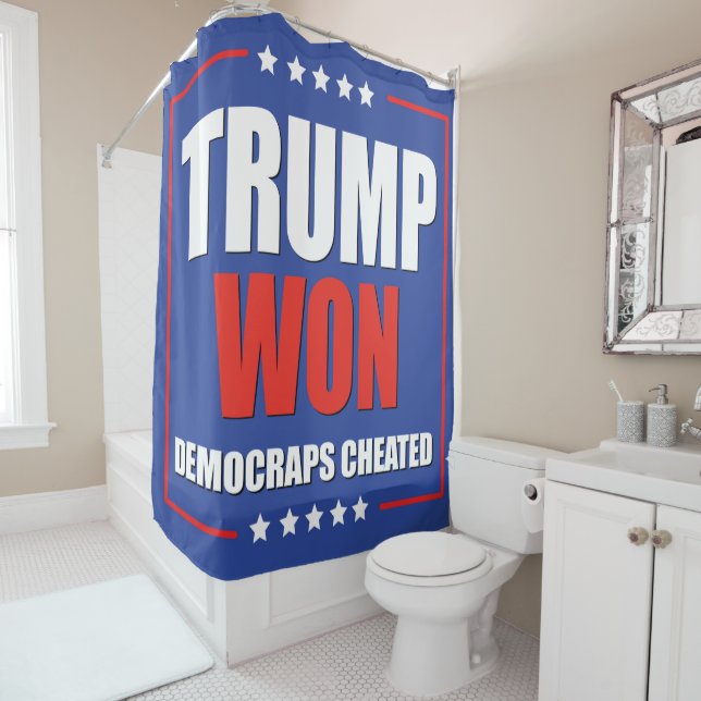 RIDEAUX DE DOUCHE TRUMP WON (En situation)
