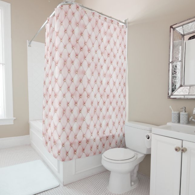 Rideaux De Douche Tubes en or rose (En situation)