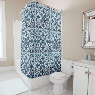 Rideaux De Douche Tuile bleue portugaise