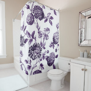 Rideaux De Douche Tuile Vintage florale de mûrier noir n° 2