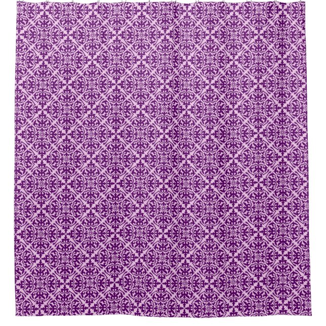 Rideaux De Douche Tuiles marocaines - violet et orchidée (Devant)