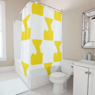 Rideaux De Douche Tulipes Jaunes Fleurs Florales Or Blanc Motif