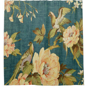 Rideaux De Douche turquoise bleu, antique, vintage, papier peint, oi