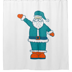 Rideaux De Douche turquoise bleu orange noël santa claus