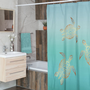 Rideaux De Douche Turquoise d'or