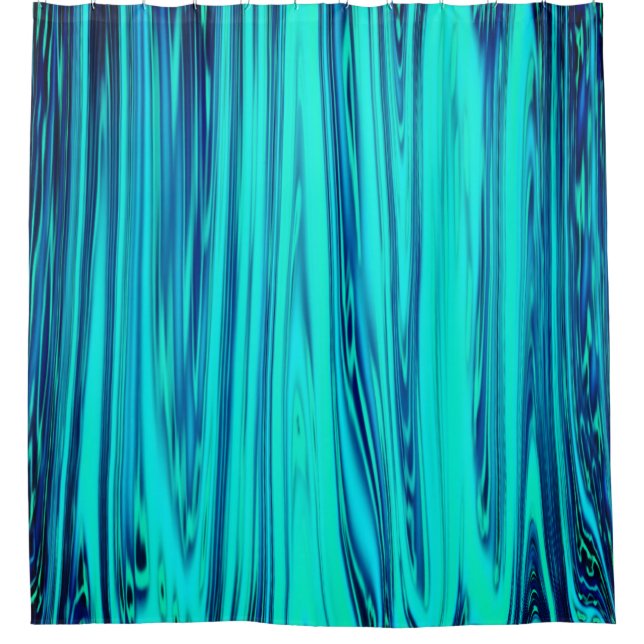Rideaux De Douche Turquoise Océan Bleu Vague Abstraite brillante Cou (Devant)