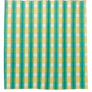 Rideaux De Douche Turquoise vert jaune jaune blanc rayé Motif