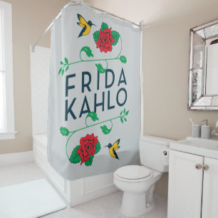 Rideaux De Douche Typographie florale de Frida Kahlo  