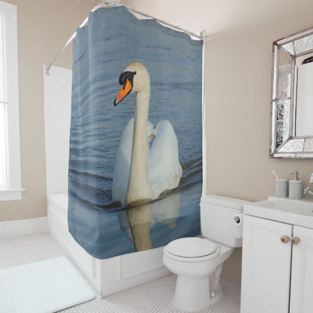 Rideaux De Douche Un Beau Cygne Mute Approches (En situation)