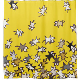 Rideaux De Douche Un bon nombre de jaune de chats