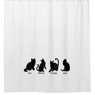 Rideaux De Douche un deux trois cat noir silhouette chats salle de b