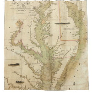 Rideaux De Douche Un diagramme du chesapeake et des baies de
