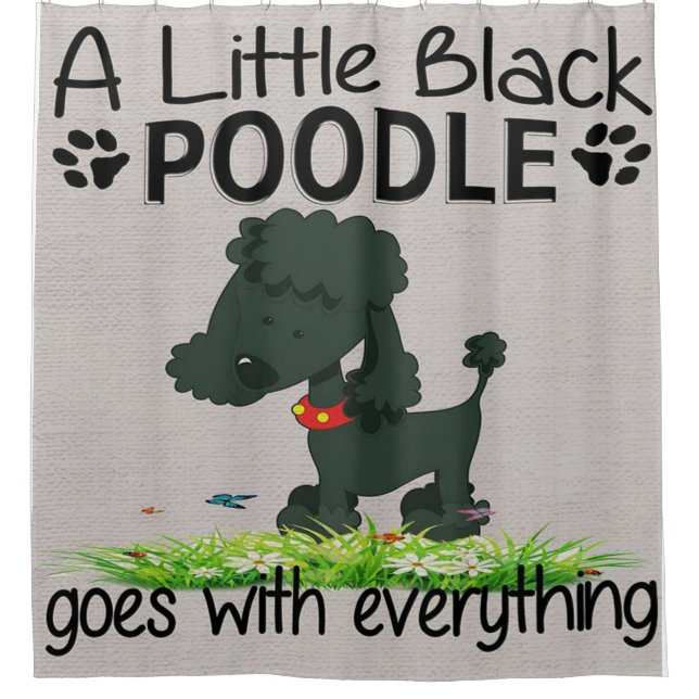 Rideaux De Douche Un Petit Cadeau Amoureux De Poodle Noir - Un Cadea (Devant)