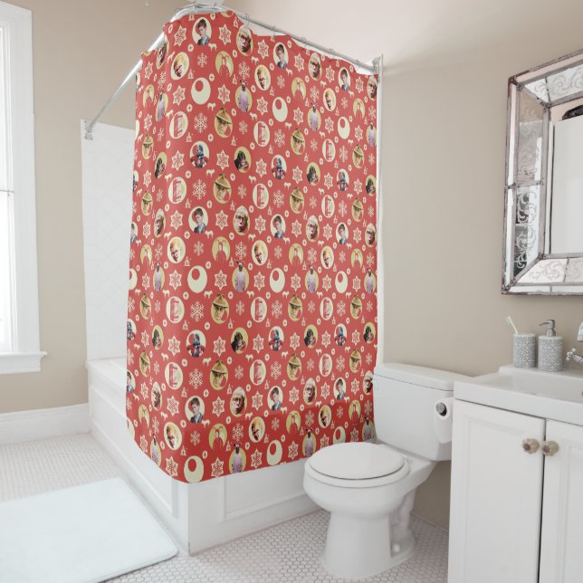 Rideaux De Douche Une histoire de Noël Rétro Snowflake Motif (En situation)