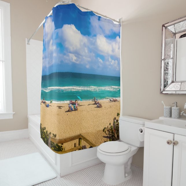 Rideaux De Douche Une journée à la plage (En situation)
