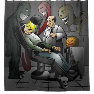 Rideaux De Douche Une nuit d'Halloween chez le dentiste