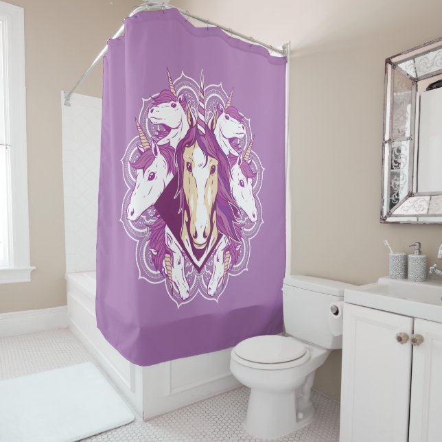 Rideaux De Douche Unicorn Mandala (En situation)