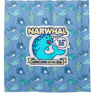 Rideaux De Douche Unicorne Narwhal De La Mer