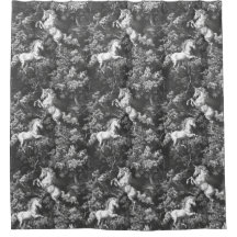 Unicornes monochromes Toile De Jouy