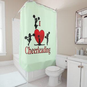 Rideaux De Douche Unique I Heart Cheerled Green