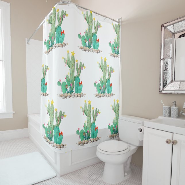 Rideaux De Douche Vacances Cactus Sud-Ouest Cactus de Noël (En situation)
